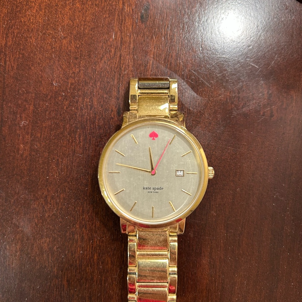 Kate Spade Gold Watch with Pink and Gold Dial